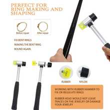 KLONKEE Jewelry Repair Tools - Plastic Ring Mandrel - Ring Sizer Measuring Circle 0-13 US Size, 25mm Rubber Mallet, Black US Ruler Finger Size Sizing Tool, Suitable For Ring Repair And Engagement Ring Adjustment - Multicolor - View 5