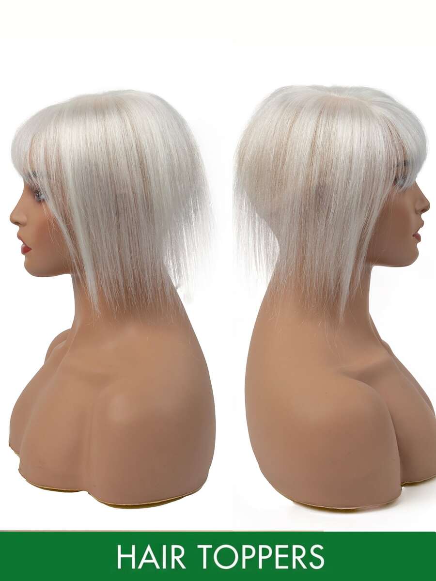 Women's Hair Topper - Long Straight Dark Brown Natural Hairstyle Hair Piece For Balding And Thinning Hair