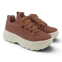 Women's Platform Sneakers Buffalo Chunky Style For Street And Casual Looks Elegant Casual Lace-Up Party Office - 駝色 - 查看 7