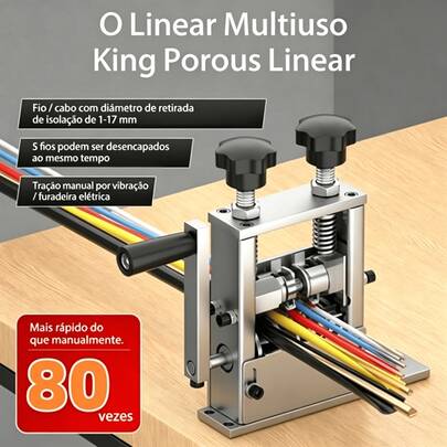 Decapador de fios manual com manivela, decapador de fios com vários furos, decapador de fios com 6 furos