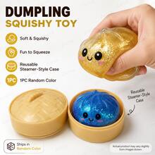 1pc Mysterious Color Glitter Dumpling Squishy, Mini 2026 New Dumpling Squishy - 10 Colors Random, More Surprises (Random Color) - 金色 - 查看 9