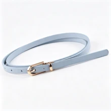1 Peça Cinto Fino de Couro PU Colorido para Mulheres, Cinto Ajustável com Fivela Dourada Minimalista, Cinto Decorativo Casual Versátil, Adequado para Denim, Calças, Vestidos, Looks de Trabalho e Uso Diário - Cinto de dopamina - Visão 3