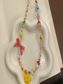 1pc New Bohemian Dopamine Multicolor Apple Star Beaded Necklace For Summer - Colorful - View 15