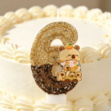 1pc Capybara Numeral Birthday Cake Candle, Creative Numeral Candle For Party Celebration - Multicolor - View 10