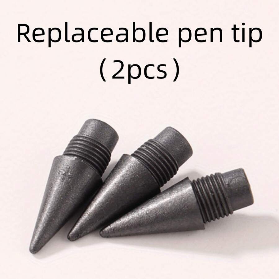 2pcs (Everlasting Pencil + Replacement Lead) Acrylic Transparent Barrel Everlasting Pencil, Inkless Sharpen-Free Drawing Pencil Sketching Pencil - A - View 1