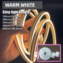 電池供電 LED 霓虹燈條（不含電池），提供暖白色和冷白色，柔軟且易於安裝，適用於梳妝台、櫥櫃、電視背景、室內 DIY 裝飾、聖誕節、情人節、婚禮和派對照明，LED 燈，臥室 LED 燈，臥室配件，LED 燈條，房間裝飾 - 彩色 - 查看 11