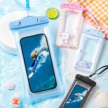 1pc Waterproof Phone Pouch With Floating Airbag, Touch Screen Clear Phone Dry Bag With Neck Strap, Protective Phone Case For Swimming, Rafting, Beach And Rainy Days - Multicolor - View 2