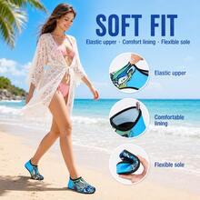 Sommer Cartoon Stil Wasserschuhe: Hautfreundlich & atmungsaktiv | Schnell trocknend rutschfest verschleißfest Bachhikingschuhe | Leichte Freizeitschuhe geeignet für Zuhause, Yoga, Outdoor-Aktivitäten und Strand - Blau - Übersicht 6