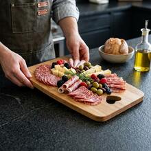 1pc Heart Hollow Wooden Cutting Board, Natural Wood Kitchen Chopping Board, Bread Cheese Fruit Serving Tray - View 5