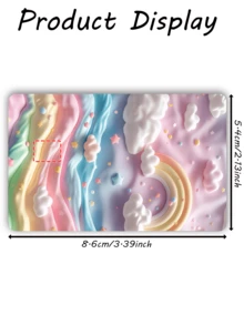 1pc Cute Rainbow Cloud Credit Card Sticker, Cotton Candy Style Party Birthday Gift, PVC Material Anti-Fingerprint Anti-Scratch Durable Skin, Suitable For Men, Women, Couples, Fits Small Chip Cards, Bank Cards, Credit Cards, Transportation Cards, Student ID Cards For DIY - Type a - View 13