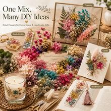 Dried Flower Plant Decor Kit, 4 Boxes Mixed Preserved Flowers & Leaves For Indoor Plant Display, Resin Art, Candle Making, Cards, Frames & DIY Gifts - 4pcs - View 3