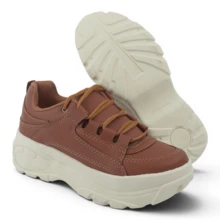 Women's Platform Sneakers Buffalo Chunky Style For Street And Casual Looks Elegant Casual Lace-Up Party Office - 駝色 - 查看 9