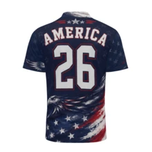 Unisex Premium USA Soccer Jersey 2026 Matching Couples Patriotic America Football Shirt Breathable Sports Tee Men Women Athletic Top - 彩色 - 查看 4