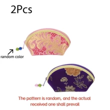 1Pc/2Pcs Fashion Jewelry Storage Bag – Zippered Ruffle Design, Decorative Coin & Treasure Storage Box, Floral Pattern Organizer Box For Desk & Home Decor - Multicolor - View 16