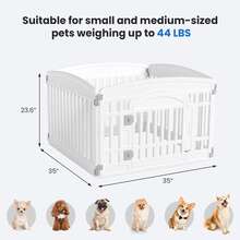 Plastic Pet Playpen, Durable Puppy Exercise Pen With Lockable Door, Non-Slip Bottom, Portable For Indoor & Outdoor Use - 黑色 - 查看 3