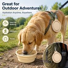 Folding Bowl For Pet Silicone Bowl Travel Out Drinking Bowl Portable Dog Bowl Outdoor Drinking Water Dogs And Cats Diet Basin - 1 (màu ngẫu nhiên, dung tích nhỏ 350ml) - Xem 4
