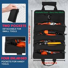 1/2pcs Heavy Duty Roll-Up Oxford Cloth Tool Bag - Multi-Function Electrician/Mechanic Tool Kit, Work Tools, Toolbox, Adjustable Shoulder Strap, Indoor/Outdoor Use, Father's Day Gift, Car Storage Bag, Foldable Design, Reinforced Stitching, Premium Material, Non-Electrical Use, Construction Worker, DIY Enthusiast - Multicolor - View 7
