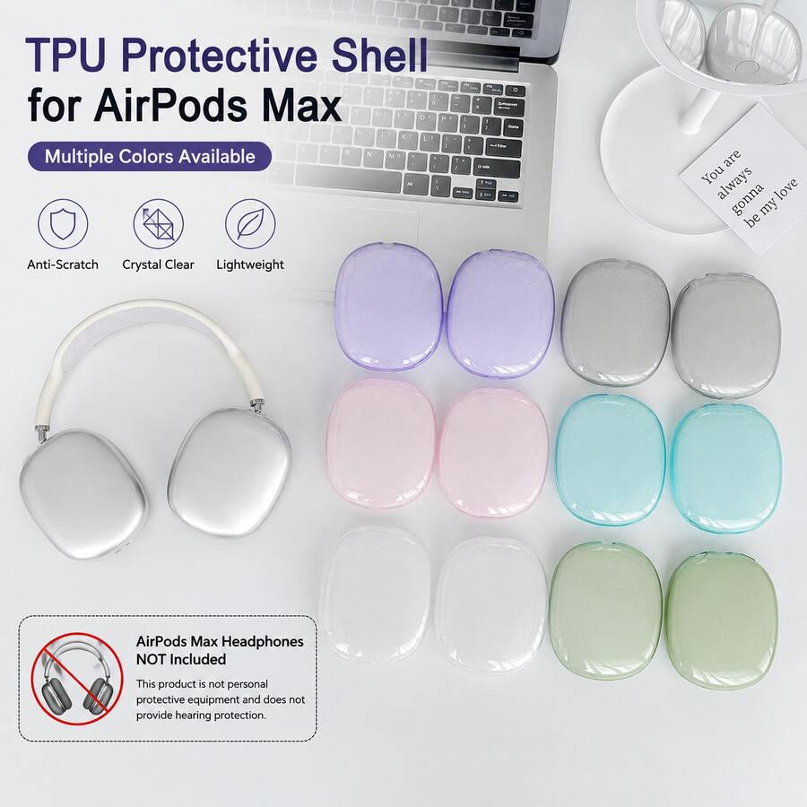 Casing Pelindung TPU Transparan yang Kompatibel dengan Headphone Max 2020/2024/2026 - Purple - View 1