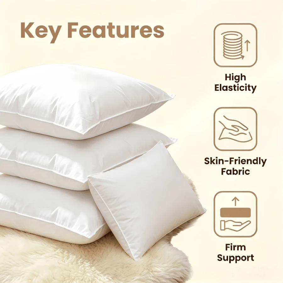Hypoallergenic Polyester Throw Pillow Insert Soft Supportive Square Cushion Inner Core For Sofa Bed Home Hotel Decor - 16x16 Inches(40x40cm) - View 1