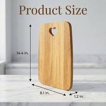 1pc Heart Hollow Wooden Cutting Board, Natural Wood Kitchen Chopping Board, Bread Cheese Fruit Serving Tray - View 2