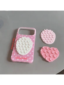 Strawberry Shaped Silicone Phone Suction Cup, Strong Suction Hands-Free Stand, Bathroom Mirror Kitchen Binge-Watching Car Navigation, Universal For Apple All Models, Cute Gift For Girls - Multicolor - View 7