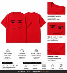 Anime Robot Robloxs Face T-Shirts, Funny Shirt ,Graphic Tees ,Crew Neck Short Sleeve T Shirts ,Women Clothing ,Harajuku T Shirts, Tee ,Summer Tops - 紅色 - 查看 3