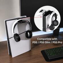 2入組耳機與控制器掛鉤，相容於 P5、P5 Slim 及 P5 Pro 主機，滑入式收納掛鉤附柔軟矽膠墊，省空間電競桌面收納架，適用於耳機與控制器 - 查看 5