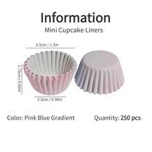 Khuôn bánh cupcake mini, cốc nướng bánh cupcake, khuôn nướng dùng một lần - Chuyển màu hồng xanh - Xem 12
