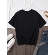 But God There Was No Way But God Made A Way T-Shirt, Christian Women Plus Size, Casual 220g Funny Oversized Graphic Short Sleeve, 1 Pcs Tee Novelty Crew Neck Top, 100% Polyester, Inspirational, Free Shipping - 黑色 - 查看 2