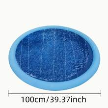 Extra-Thick Splash-Proof Mat, Suitable For Large Dogs | 0.6mm Non-Slip, Durable Dog Water Fountain And Cooling Mat, Heavy-Duty Summer Outdoor Water Fountain. - 寶藍色 - 查看 5