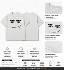Anime Robot Robloxs Face T-Shirts, Funny Shirt ,Graphic Tees ,Crew Neck Short Sleeve T Shirts ,Women Clothing ,Harajuku T Shirts, Tee ,Summer Tops - 白色 - 查看 3