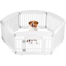Plastic Pet Playpen, Durable Puppy Exercise Pen With Lockable Door, Non-Slip Bottom, Portable For Indoor & Outdoor Use - 黑色 - 查看 7