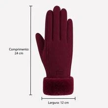 Women's Touch Screen Thermal Gloves With Lining, Warm Velvet, Stylish, For Winter And Cold Weather. - 紫紅色 - 查看 6