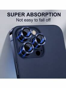 3 miếng phim bảo vệ ống kính độc lập siêu trong suốt độ phân giải cao tương thích với iPhone 16 Pro Max, chống trầy xước, kính cường lực siêu mỏng, kính cường lực 9H viền kim loại bảo vệ màn hình camera, vòng mặt nạ camera chống sốc, cũng tương thích với iPhone 17 Pro Max, 17 Pro, 17 Air, 17, 15 Pro Max, 14 Plus, 13, 12, 11, 15 Pro, 15 Plus, 14 Pro - vừa vặn hoàn hảo, chống trầy xước, tương thích với ốp lưng điện thoại - màu xanh - Màu xanh lam - Xem 2