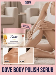 Dove 身體磨砂膏，溫和去角質，清潔肌膚，提亮膚色，平滑肌膚紋理，改善粗糙。注入金盞花、椰子油、燕麥粉和矽複合成分。溫和不刺激，清新持久香氣 - 粉紅色 金盞花燕麥 - 查看 12