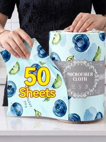 20 pièces Chiffons de nettoyage à motif fraise, réutilisables, absorbants pour l'huile, sans peluches et séchage rapide. Convient pour la maison, le dortoir et l'usage quotidien. Compagnon parfait pour le barbecue, le camping, les voyages en camping-car, les pique-niques et la cuisine en plein air. - Nouveaux fruits - Voir 1