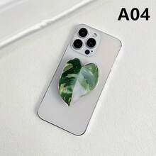 熱帶葉片手機支架，可折疊手機架，適合植物愛好者的美學手機配件，兼容所有智慧型手機。防滑抓握設計，適合桌面、自拍和旅行的美學手機配件。 - 彩色 - 查看 6