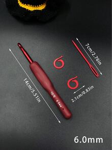 Juego de 4 ganchillos ProCraft - Metal, para todas las estaciones, mango suave rojo, 2 clips marcadores + 1 aguja para suéter - Herramientas de tejido DIY, adecuado para lana, bolsos, pantuflas, bufandas - Juego de ganchos de ganchillo rojos con mango suave - Ver 12