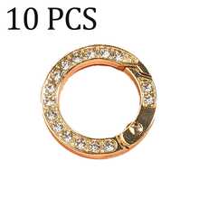 10/6/4pcs Sparkling Crystal Keychain, Rhinestone Keyring, Fashion Accessories Suitable For DIY, Jewelry Metal Keychain Metal Shape Spring Clasp, Outdoor Metal Keychain Key Chain Clip Hook Dog Leash Clasp, Valentine's Day Gift, Couples Set, Christmas Gift - Black - View 8