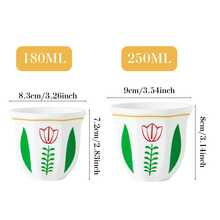 3pcs Nordic Style Floral Ceramic Coffee Cups 180ml/250ml Arabica Espresso Cups Tea Cups For Home Use - Multicolor - View 4
