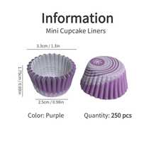 Giấy lót bánh cupcake mini, cốc nướng bánh cupcake, giấy gói bánh cupcake dùng một lần, khuôn nướng bánh - Màu tím - Xem 16