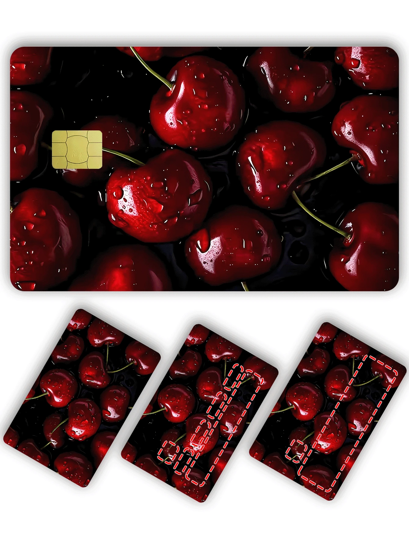 1 buah Stiker Kartu Kredit Ceri Merah, Hadiah Ulang Tahun Pesta Pasangan Bertema Buah Musim Panas, Bahan PVC Anti Sidik Jari Anti Gores Tahan Lama, Cocok Untuk Pria, Wanita, Pasangan, Kartu Chip Kecil, Kartu Bank, Kartu Kredit, Kartu Transportasi, Kartu Identitas Pelajar DIY - Tipe A - View 1