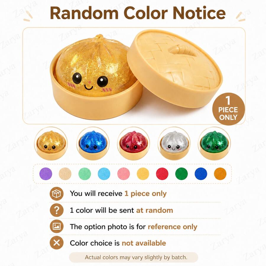 1pc Mysterious Color Glitter Dumpling Squishy, Mini 2026 New Dumpling Squishy - 10 Colors Random, More Surprises (Random Color) - 金色 - 查看 1
