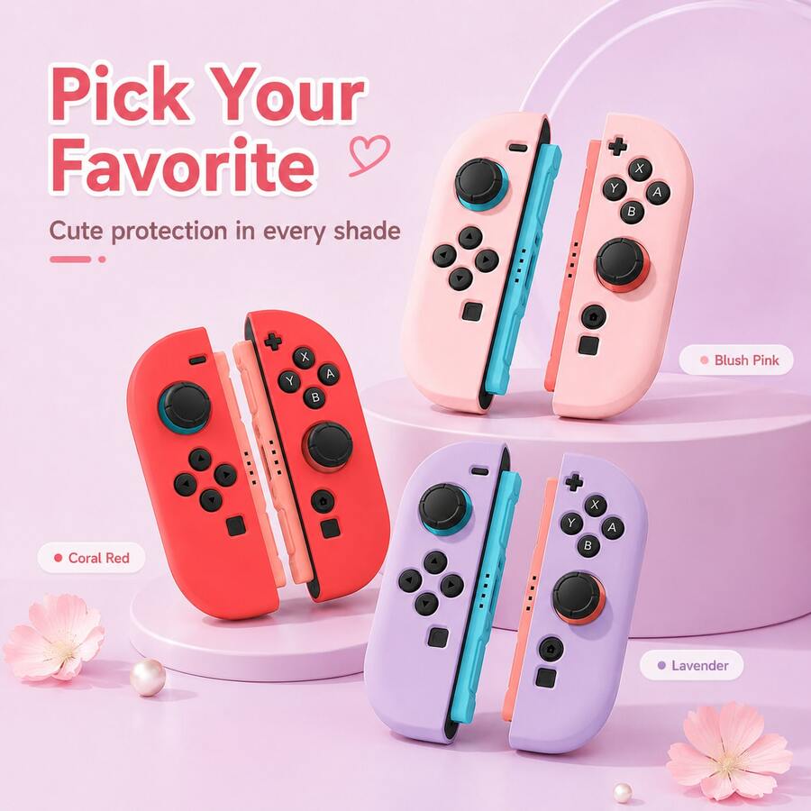 1pc Compatible Solid Color TPU Soft Case Protector For 2 Console, Fits Switch OLED/Standard Switch, Various Color Combinations, Switch Game Accessories, Controller Accessories - Multicolor - View 1