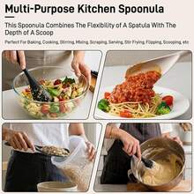 Silicone Spatula, High-Temperature Resistant Non-Stick Cookware Spatula Spoon, One-Piece Kitchen Cooking Spoon, Suitable For Frying, Stir-Frying, Egg Frying, Stirring, Serving, And Baking, Dishwasher , Ergonomic Non-Slip Handle, Meets Daily Cooking And Baking Needs, Cooking Tool, Back To School Supplies - Multicolor - View 2