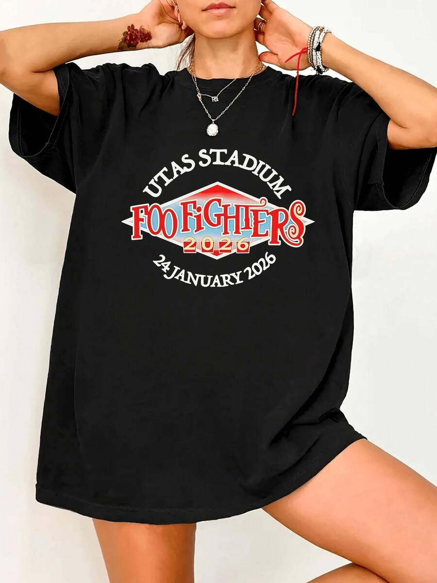 Vintage   T-Shirt UTAS Stadium Tasmania 24 January 2026 Summer Tops - Black - View 1