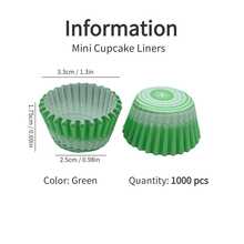 Giấy lót bánh cupcake mini, cốc nướng, cốc giấy cupcake, khuôn nướng, cốc bánh dùng một lần - màu xanh lá - Xem 14