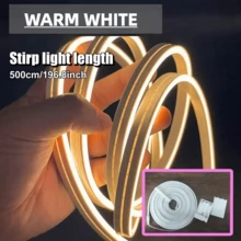 電池供電 LED 霓虹燈條（不含電池），提供暖白色和冷白色，柔軟且易於安裝，適用於梳妝台、櫥櫃、電視背景、室內 DIY 裝飾、聖誕節、情人節、婚禮和派對照明，LED 燈，臥室 LED 燈，臥室配件，LED 燈條，房間裝飾 - 彩色 - 查看 15