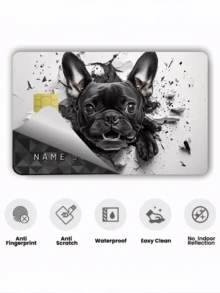 1個可愛鬥牛犬信用卡貼紙，小狗寵物情侶情人節派對生日禮物，PVC材質防指紋防刮耐用貼皮，適合男士、女士、情侶，適用於小晶片卡、銀行卡、信用卡、交通卡、學生證DIY - A款 - 查看 6