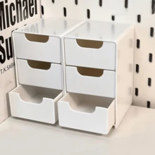 1/2件 3層迷你抽屜收納盒，適合存放珠寶、髮飾和小物品，適用於臥室、浴室、辦公室和書房，實用的桌面收納與裝飾 - 彩色 - 查看 2